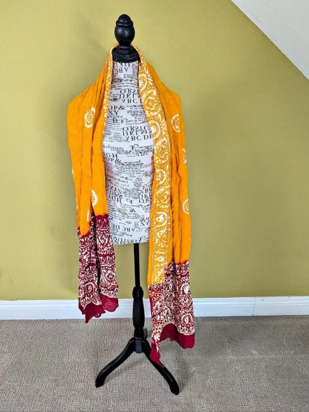 Paisley Scarf in Orange & Red
